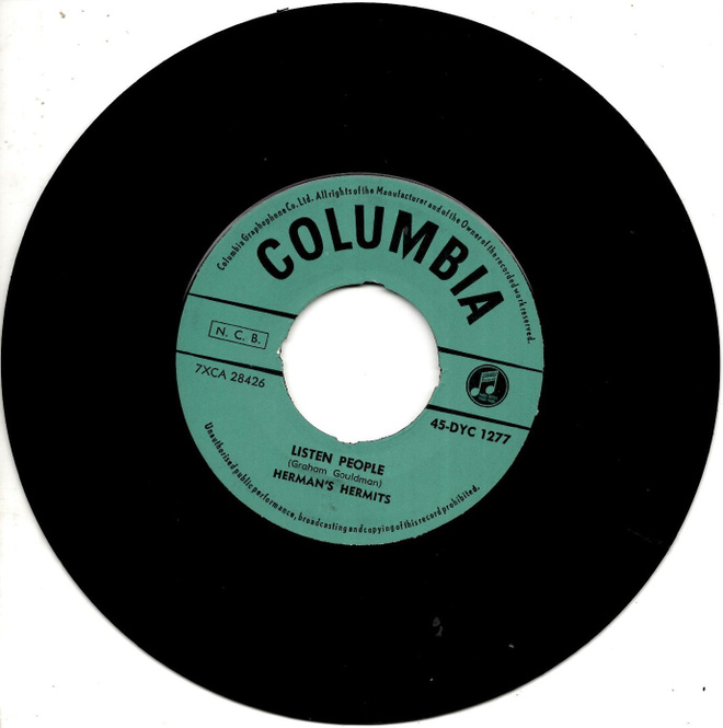 HERMAN'S HERMITS: Listen People / You Won't Be Leaving  7"