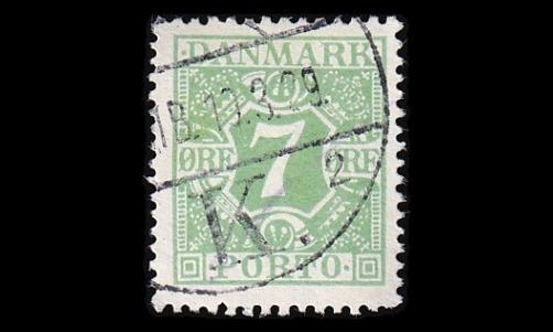 Tanska PORTO_12 o 7 öre tasainen tausta (1921)