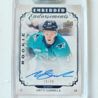 Antti Suomela - 18-19 UD Embedded Endorsements Rookie Auto - pikkukuva 1