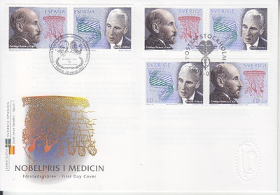 Ruotsi FDC 2003 Nobel  ruotsi-espanja yhteisjulkaisu.