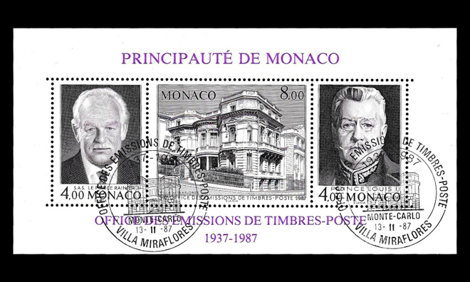 Monaco 1820-2BL37 o Postimerkkitoimisto 50v (1987)
