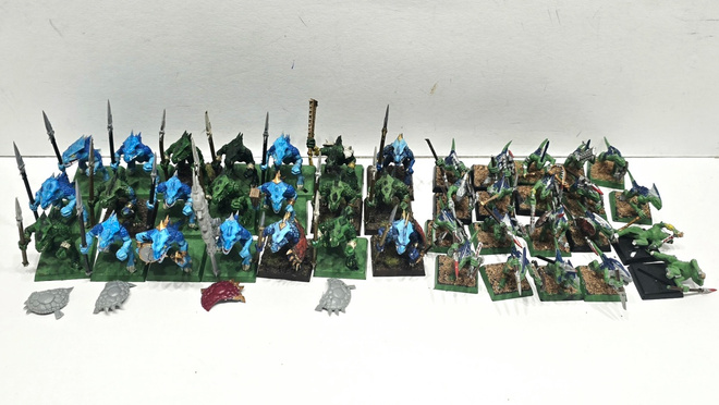 WHFB - 41kpl Lizardmen Saurus Warriors + Skinks [F1]