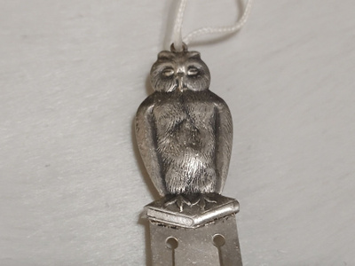1925 Hopeinen kirjanmerkki Pöllö 813H Y5