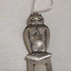 1925 Hopeinen kirjanmerkki Pöllö 813H Y5 - pikkukuva 1