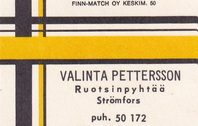 Ruotsinpyhtää - Strömfors , Valinta Pettersson    b595