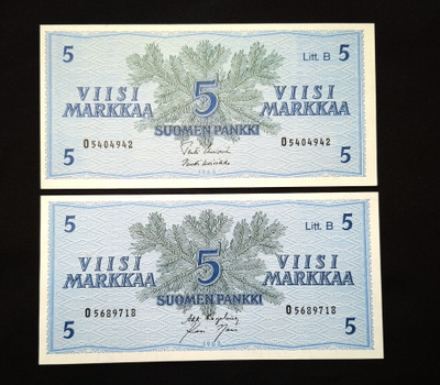 5 Markkaa 1963 Kunto Unc!