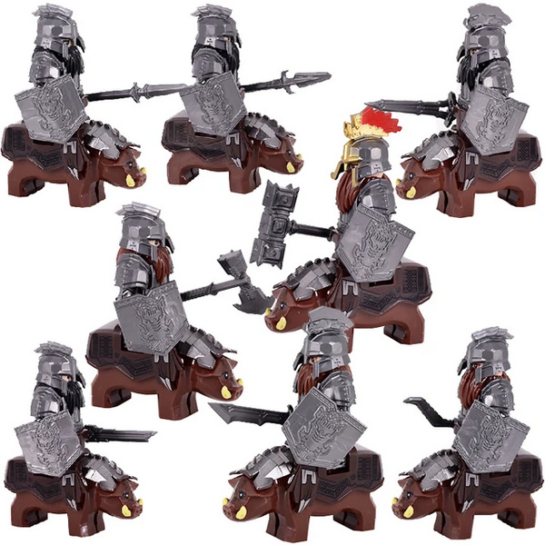 LOTR lego Dwarf Boar  mounts x8  - HEAD HUNTER STORE.