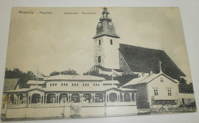 Naantali, Merisalonki ja kirkko 1912, vanha mv pk, ei kulk.