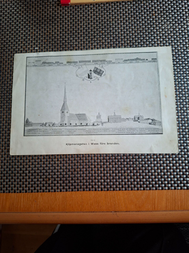 A Kauppakatu Vaasa ennen tulipaloa 1852 iso kortti 