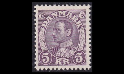 Tanska 214 ** Christian X 5 kr (1934)