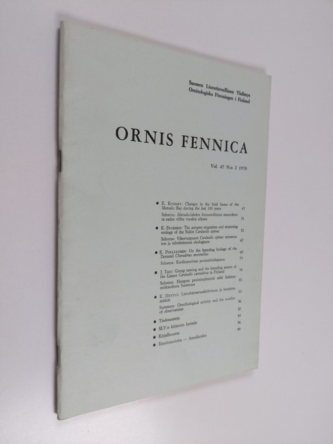 Ornis Fennica Vol. 47 No 2/1970