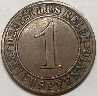 Saksa. 1 Reichspfennig 1925A.