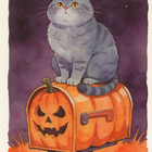Halloween kissa postilaatikon päällä - pikkukuva 1