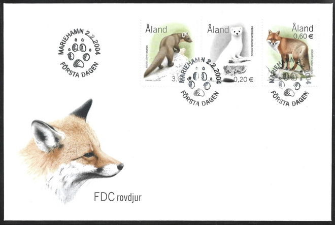 FDC Åland 2004  Petoeläimiä  LaPe ÅL 229-231