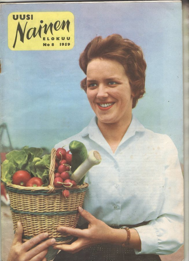 Uusi Nainen n:o 8 1959 Essi Renvall. Miss Suomi. Meidän kesä