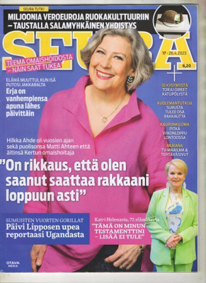 Seura n:o 17 2023 Hilkka Ahde. Eva Braun. Erja. Suvi-Maria.