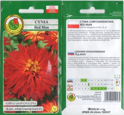 Tsinnia "Red Man" - siemenet #