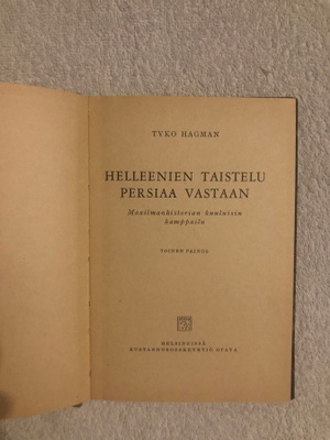 Hagman: Helleenien taistelu Persiaa vastaan. 1940.