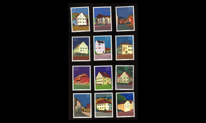 Liechtenstein 694-705 ** Rakennuksia (1978)
