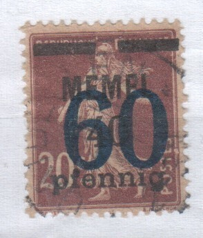 Saksa  Mmemel 1921 Mi 35  leimattuna