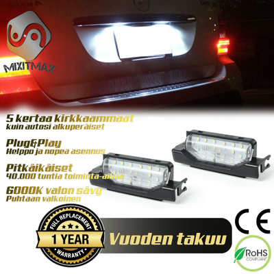 Mazda 6 / RX-8 LED rekisterikilven valot — kirkk