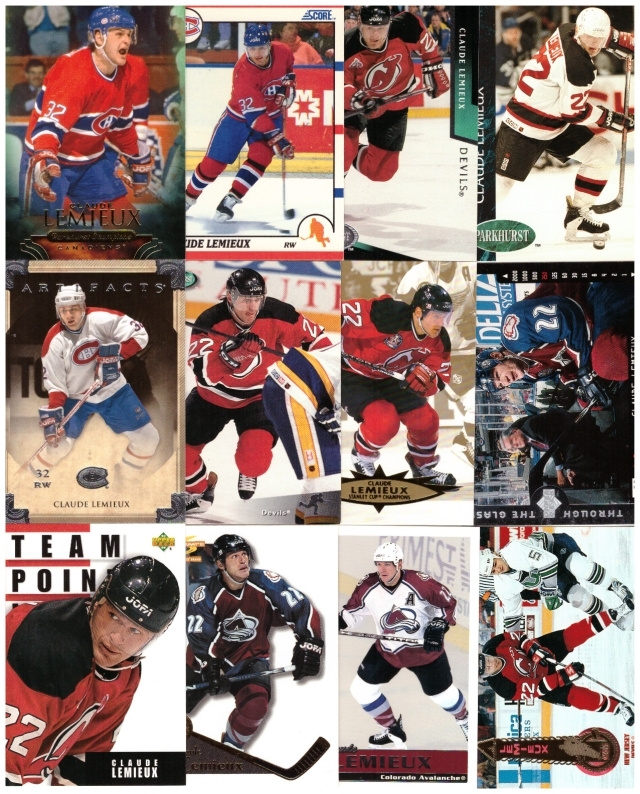 12 x GLAUDE LEMIEUX  Avalance Canadiens Devils