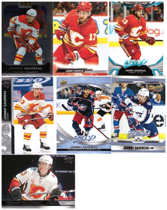 7 x JOHNNY GAUDREAU Flames, Blue Jackets