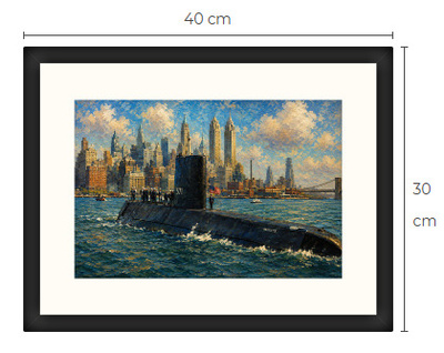 Uusi Sukellusvene art print kehystetty 30 cm x 40 cm