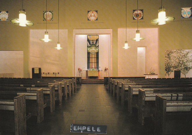 KIRKKOKORTTI - KEMPELEEN KIRKKO - SISÄKUVA
