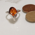 Upea Meripihka Hopea sormus 925, baltic amber,  - pikkukuva 2