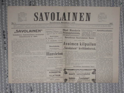 Sanomalehti: Savolainen 1.11.1907 , näköisp. 1976