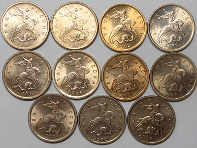 Venäjä. 5 kopeekkaa 1997-2009SP, 2002-2007M. 11 erilaista.