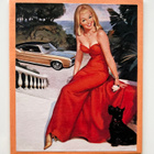 * Pin-up-magneetti * blondi punaisessa mekossa * - pikkukuva 1