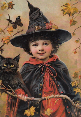 Halloween lapsi, musta kissa