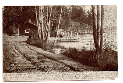 Vanha kortti, rantamaisema, vuodelta 1903