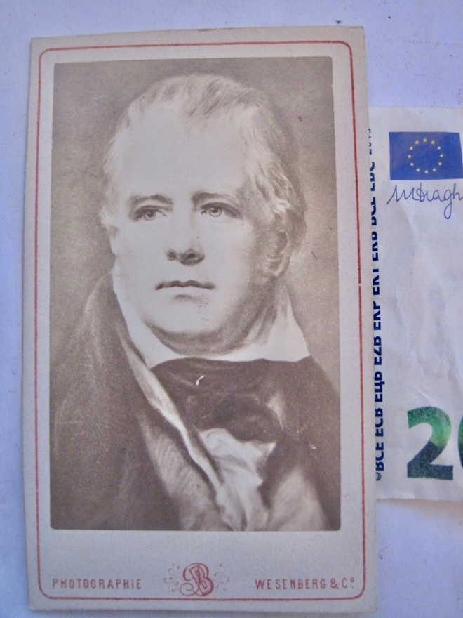 Venäläinen CDV Valokuva Kirjailija Walter Scott 1870-l
