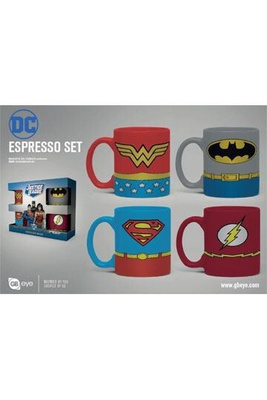 DC Comics Espresso Mugs 4-Pack Uniforms   UUSI