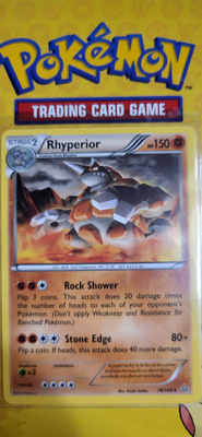 Rhyperior #76 Pokemon Primal Clash RARE non holo card