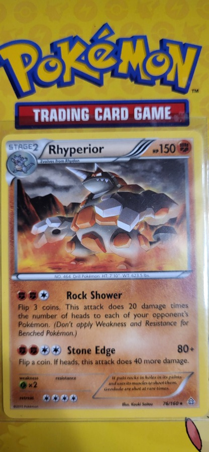 Rhyperior #76 Pokemon Primal Clash RARE non holo card