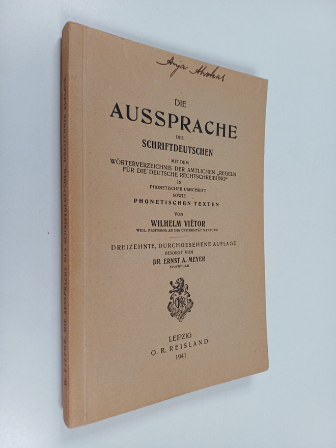 Wilhelm Vietor : Die Aussprache des Schriftdeutschen