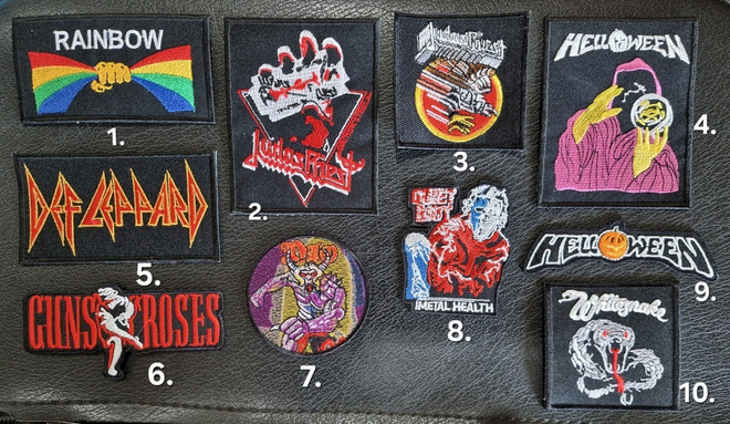 80's heavymetalband kangasmerkkejä