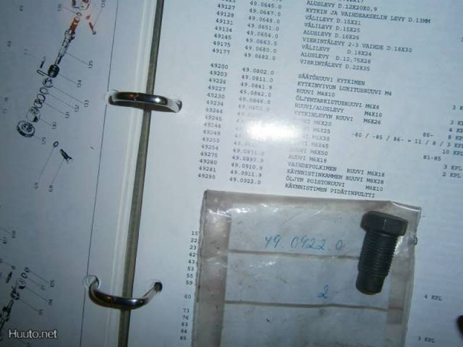 helkama raisu käynnistimen pidätinpultti,,uusi,1kpl