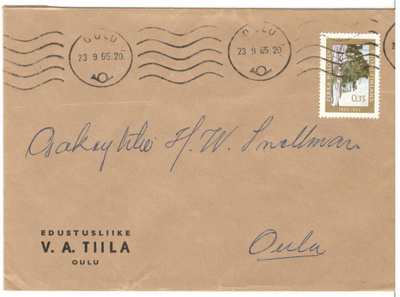 Oulu, v. 1965 firmakuori kotiseutukeräilijälle