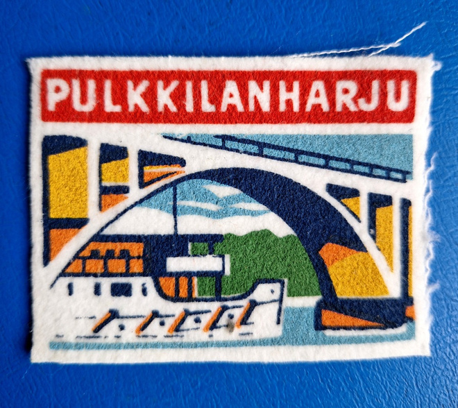 PulkkilanHarju vintage kangasmerkki harvinainen