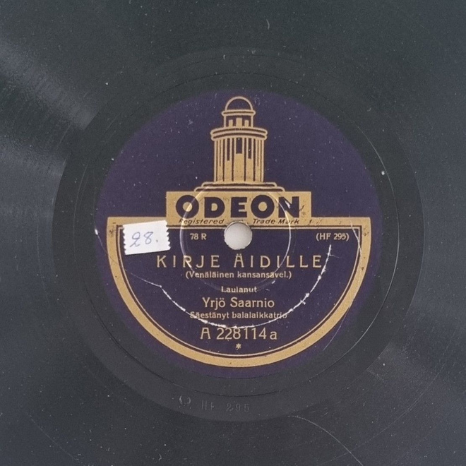 Savikiekko 1929 - Yrjö Saarnio - Odeon A 228114