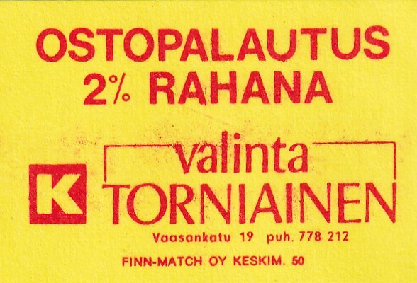 Valinta Torniainen, Vaasankatu 19, Kesko  .  s94