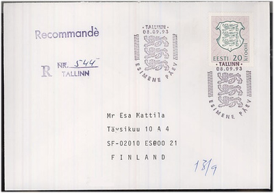 Viro Mi 212 FDC Suomeen