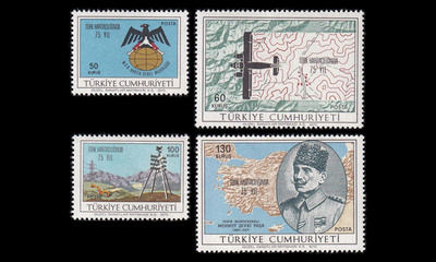 Turkki 2175-8 ** Kartografia 75v (1970)