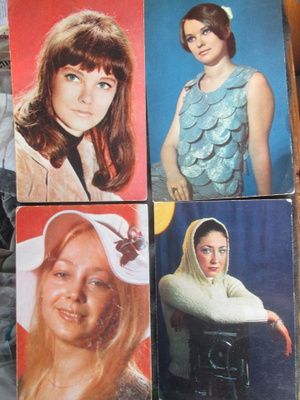 CCCP: neljä vintage filmitähtipostikorttia 