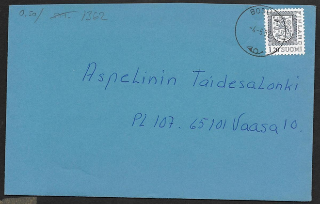 Postilähetys - Yl.m. 1,20 (LAPE 835) Bosund 4.5.1982